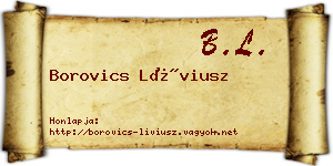 Borovics Líviusz névjegykártya